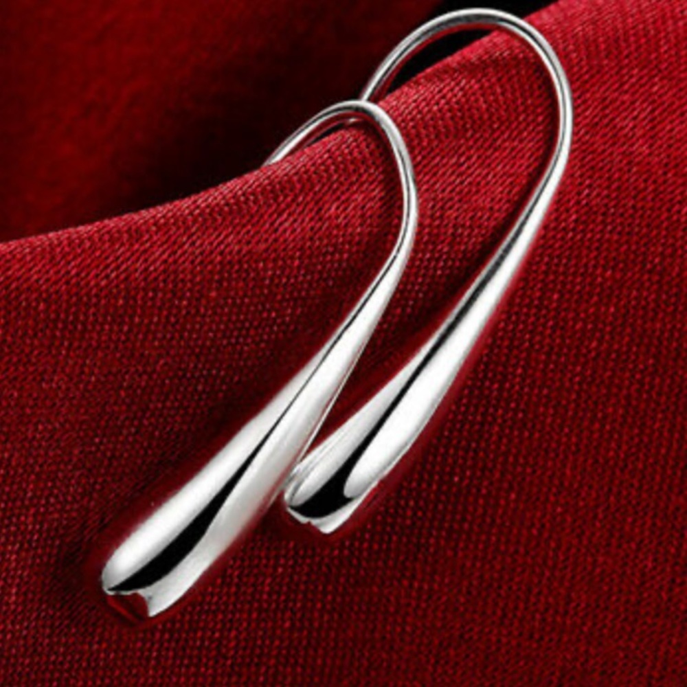 NEW Simple Stamped 925 Silver Earrings A Pair/set - Picture 4 of 5